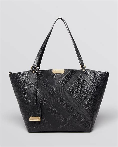 Burberry Small Canterbury Grain Embossed Check Tote 